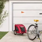 Pet Bike Trailer Red Oxford Fabric and Iron-Bike Trailer Cargo in Steel Frame,Extra Storage Carrier with Hitch