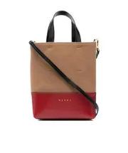 two-tone logo tote bag One size Brown