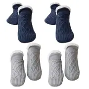 Sock Slippers - 2x Navy & 2x Light Grey - EU 35-39 (24cm) - 4packs