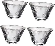 Cabilock 4pcs Japanese Style Heat Resistant Tea Cups Elegant Glass Sake Cups for Sake Drinking for Home Entertaining Special Occasions