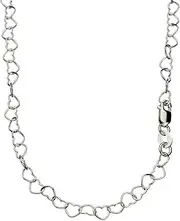 [Joyful Creations] Heart Link Sterling Silver Nickel Free Chain Necklace Italy Adjustable