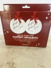 Create Your Own Pawprint Ornaments Two 4” Air Dry Clay Ornaments