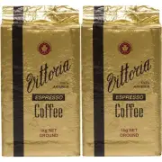 NEW 2 Pack Vittoria Espresso Ground Coffee 100% Arabica 1kg