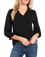 CeCe Ruffle Trim Blouse