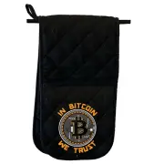 In Bitcoin We Trust Large Coin Design - Mitt Glove Mitts Double Oven Gloves