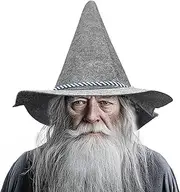 gagift world Wizard Hat, 14.5IN Gray Scarecrow Hat for Scarecrow Costume, Funny Witch Hat for Adults Novelty Cosplay Accessories for Halloween Costume Party Christmas Masquerade Carnivals