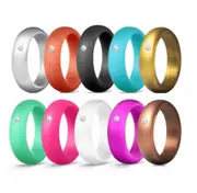 10 PCs Silicone Wedding Rings Set for Women