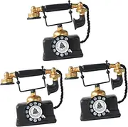 Cabilock 3pcs Retro Miniature Telephone Model Decorative Ornament for Home and Office Vintage Desk Phone for Friends and Collectors Easy to Clean and Store