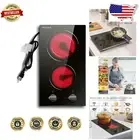 Hobsir 2 Burner Electric Cooktop - Elegant Knob Control for Kitchen and RV Use
