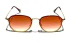 Ray-Ban Blaze Hexagonal RB3579N 9140/0T Red Gradient Lens With Gold Frame 58mm