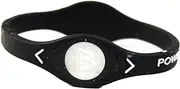 Power Balance Silicone Wristband Bracelet LARGE (Black with White Letters)