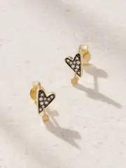 [Sorellina] Sorellina - Heart 18-karat Gold Diamond Earrings - One size One size Gold