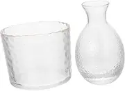 Vaguelly 1Set Japanese Style Sake Warm Pot Practical Ice Bucket Sake Decanter Dual Use for Winter Summer Transparent Design for Home Restaurant Bar Hotel
