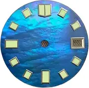 NPKNGZTATW 28.5MM Green Luminous Watch Dial No Logo for NH35/NH36 Watch Movement Creative Shell Pattern Blue Dial dial