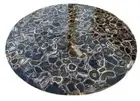 Black Agate Dining Table,Custom Coffee Table, Gemstone Table Top Black, For Home