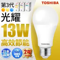 在飛比找momo購物網優惠-【TOSHIBA 東芝】光耀 13W LED燈泡(白光/自然