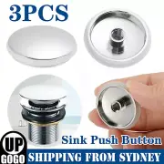 3x Chrome Basin Waste Pop Up Bathroom Sink Push Button Sink Click Clack Plug AUS