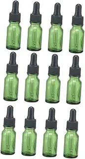 Baluue Essential Oil Dispenser Bottle Set 12pcs 10ml Empty Glass Bottles with Dropper Leakproof Portable