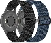 EverAct 2 Pack Braided Band 18/20/22mm Soft Nylon Compatible with Garmin Vivoactive 4S/Venu 2S/Venu 3S/Vivoactive 3S/Vivoactive 3 Braided Strap Wristband Loop for Garmin Venu/Venu Sq/Venu 2 Plus
