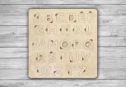Kids Learning 30 x 30cm Wood Alphabet Board Children's Puzzle Ideal Gift