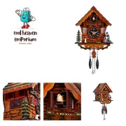 Cuckoo Clock Traditional Black Forest Clock Antique Wooden Pendulum Quartz Wa...