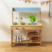 CostwayKids Play Kitchen with Stove Top and Sink for Ages 3+