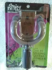 String Swing Guitar Keeper Wall Hanger CC01K Black Wanut Hardwood Hanger