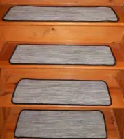 13 STEP 9" X 30" + Landing 30'' x 30'' Stair Treads WOOL Tufted WOVEN CARPET.
