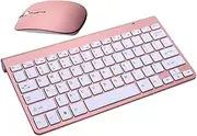 2.4G Wireless Keyboard and Mouse Ultra Thin Rose Gold Mini Keyboard for Use Compact Design with Comfortable Keys Compatible Tablets