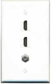 1 Port COAX 2 HD Wall Plate-Flat White