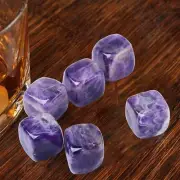 FZBHRO Amethyst Whiskey Stones Chilling Crystal Ice Cubes for Drinks Whiskey ...