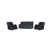 Recliner PU Leather 3+1+1 Seater Black