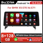 Android 14 BMW X5 E70 X6 E71 12.3" Touchscreen Dashboard Bluetooth WiFi USB GPS