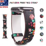 For Apple Watch Band Floral Leather iWatch Strap Wristbands Series 5 4 3 2 Band