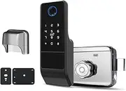 Voniecop Waterproof Tuya Wifi Smart Door Lock Digital Password Double Fingerprint Electronic Rim Lock for Outdoor Iron Gate Door