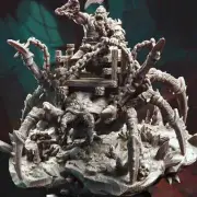 Dwarven Barbarian on Giant Spider Mount | LARGE 32mm Miniature By DM Stash