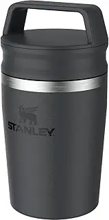 Stanley Cafe to Go Travel Mug 8 oz | Leakproof Two-Part Drink Through Lid | Tumbler Cup for Coffee, Tea and Drinks | Insulated Stainless Steel Coffee Mug | BPA-Free | Black 2.0