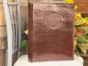 13" Leather 3 Ring Binder Grimoire Leather Binder Cover Notebook Office Folder