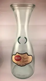 Tavola Bottle Carafe Tablecraft Green Tinted Glass Fleur de Lis 1 Liter Decanter