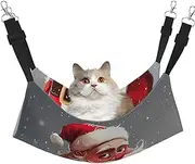 EdWal Cartoon Santa Claus print Soft Sleeping Hammock Cat Hammock for Cage Hanging,Pet Hammock Bed Adjustable for Small Animals