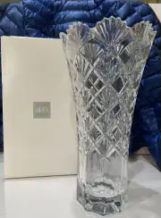 Mikasa Viceroy 14" Cut Flare Clear Crystal Vase New In Box VTG Czech Republic