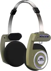 OKCSC Classic Portable Headphones, Retro Style, Bluetooth Wireless Retro Headphones,Ultra Lightweight/All Day Playtime/Bullt-in Mic/40mm Class Composite Film/BT 5.3 & Wired Two Connection Modes Green