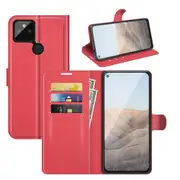 For Google Pixel 5a 5G Case, PU Leather Wallet Cover, Red
