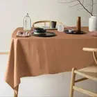 Vintage Design Homewares Helm Terracotta Washed Linen Cotton Tablecloth 180cm...