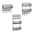 Fridge Side Stand with Hook Large Capacity Multipurpose Metal Door Shelf over