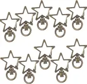 Yeanifeana 10 Pack Keychain Accessories, Zinc Alloy Carabiner Clips with Snap Release Ring, Swivel Hooks for Chains, Belt Key Holder, Cool Multi-Purpose Key Rings (Antique Brass)