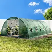 [GREEN FINGERS] Mini Greenhouse, Tunnel Green House Garden Shed Tent Dome Gardening Supplies Plant Stand Storage, 600 x 400 x 200cm with PE Cover, Front Roll-up Zipper Doors, Pegs