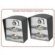 2 Pcs Wired Double Push Button Switches With Isolation Key For All Gate Openers