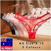 AU 8-10 Ladies Sexy Lace Panties G-String Lingerie Underwear Undies Red Black