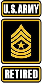 Sticker U.S Army Enlisted Ranks Decal United States Military for Car Truck Window Laptop Bumper SGT/SSG/SFC/MSG/1SG/SGM 2.5 w x 5.0 h in (Sergeant Major E-9)